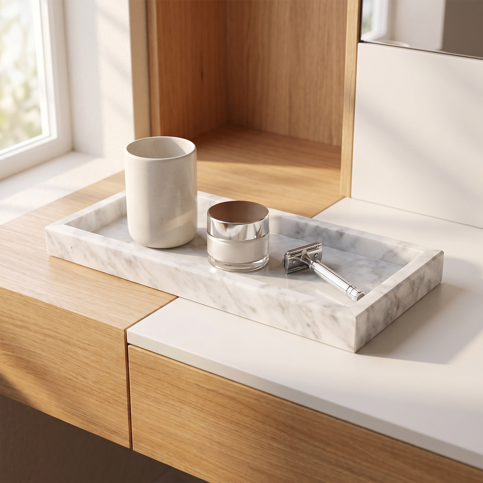12x5 Rectangle Marble Tray Van - đánh giá và giá Home Bathroom Organizer