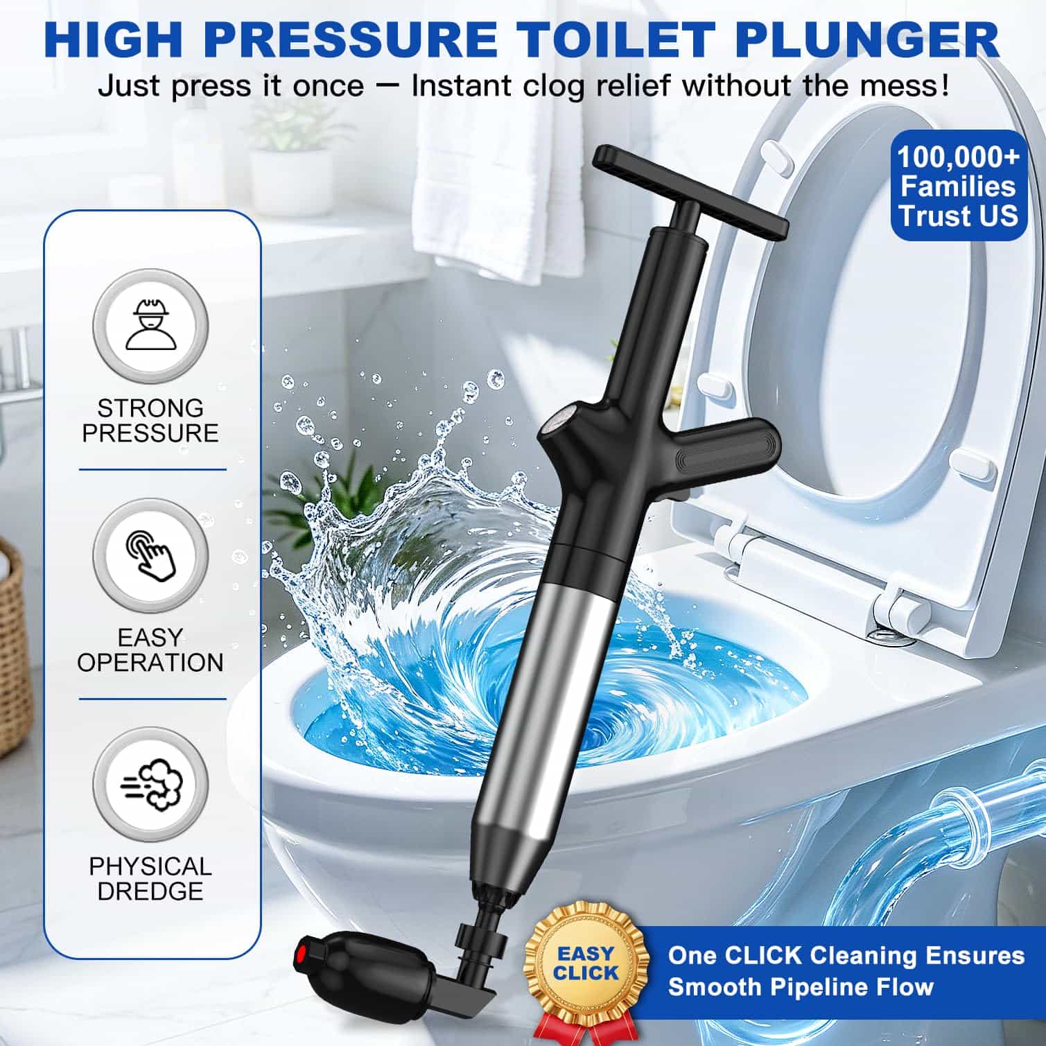 Toilet Plunge Blaster, High Pr - đánh giá và giá Plunger Toilet