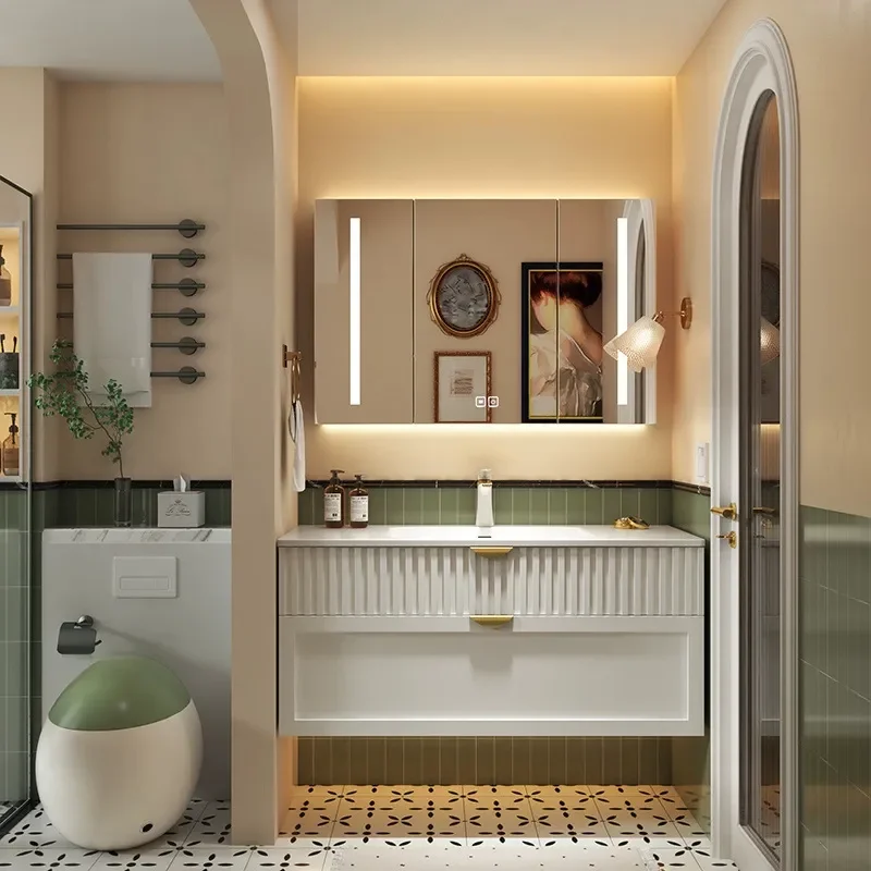 Cream Style Bathroom Cabinet w - đánh giá và giá Home Bathroom Vanity Combo